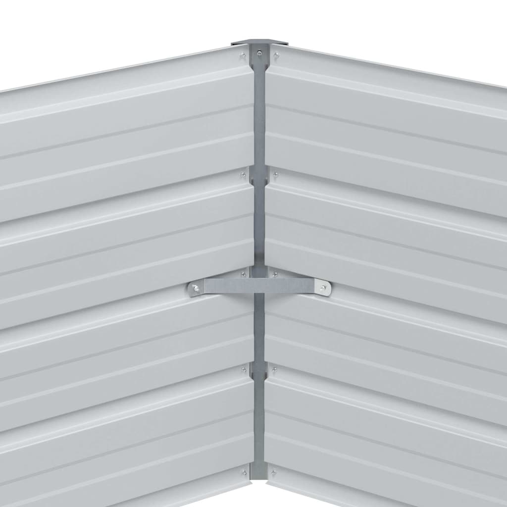 Raised Garden Bed for Outdoor Use Wood Look Finish 129 X 129 X 45 Cm Galvanized Steel