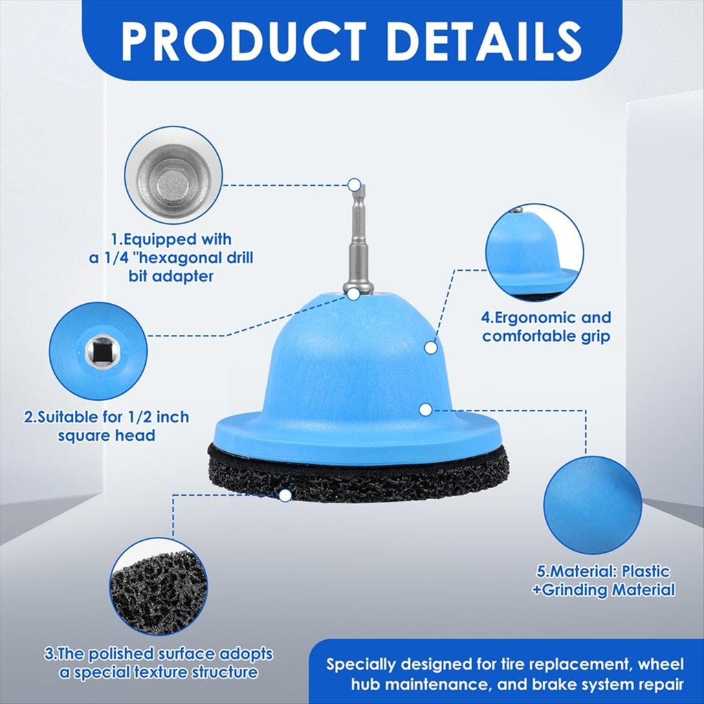 BHBL Wheel Hub Brush Cleaning Rotor Auto Wheel Hub Grinder Rust Grinding Removal Tool with Drill Adapter for Car Truck