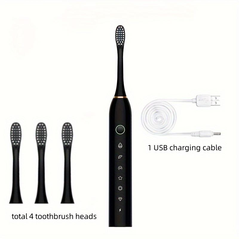 Smart Electric Toothbrush With 6 Modes- Effectively Cleans Teeth&Gums,Rechargeable USB Electric Toothbrush With Replacement Head