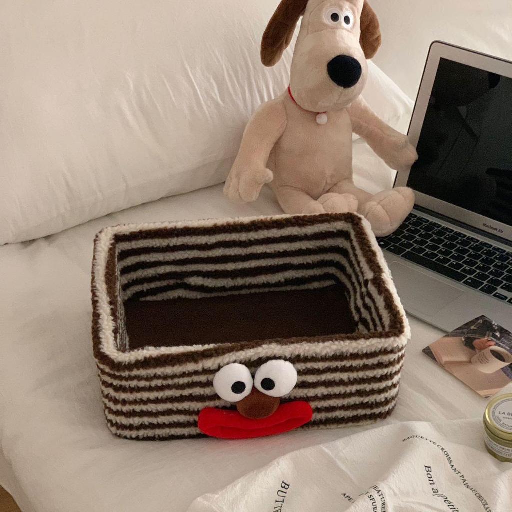 Creative Clown Lambswool Desktop Storage Basket for Jewelry & Cosmetics