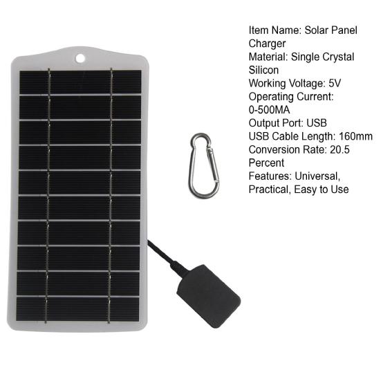 2.5W 5V Solar Efficiency IP65 Waterproof Panel Charger High Conversion Universal Outdoor Emergency Power