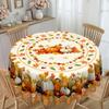 Waterproof And Oil-Proof Dining Table Cloth, Autumn Harvest-Themed Pumpkin, Grape, Maple Leaf Printed Round Rectangular Tablecloth