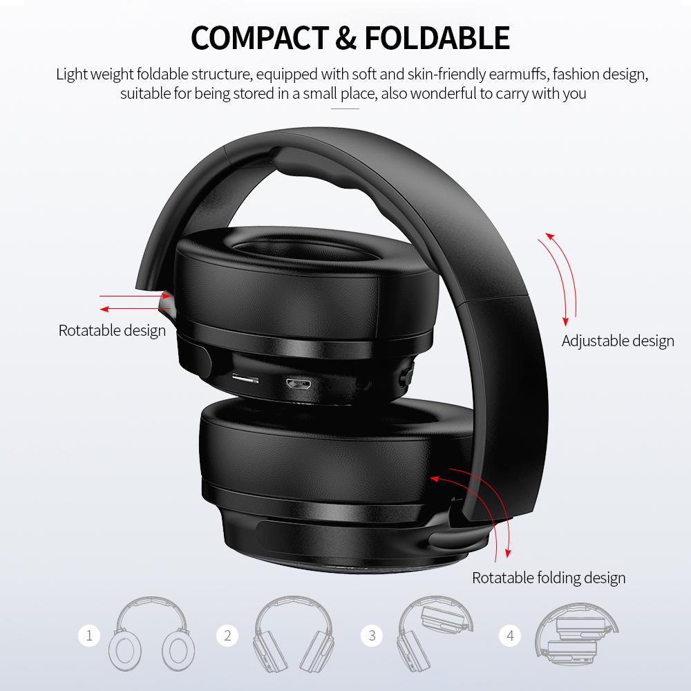 AWEI A780BL BT 5.0 Headphone Wireless&Wired Stereo Headset with Microphone Deep Bass Gaming Music Computer Phone