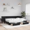 VidaXL Daybed with Trundle and Drawers Black 90x190 Cm Velvet 3196778