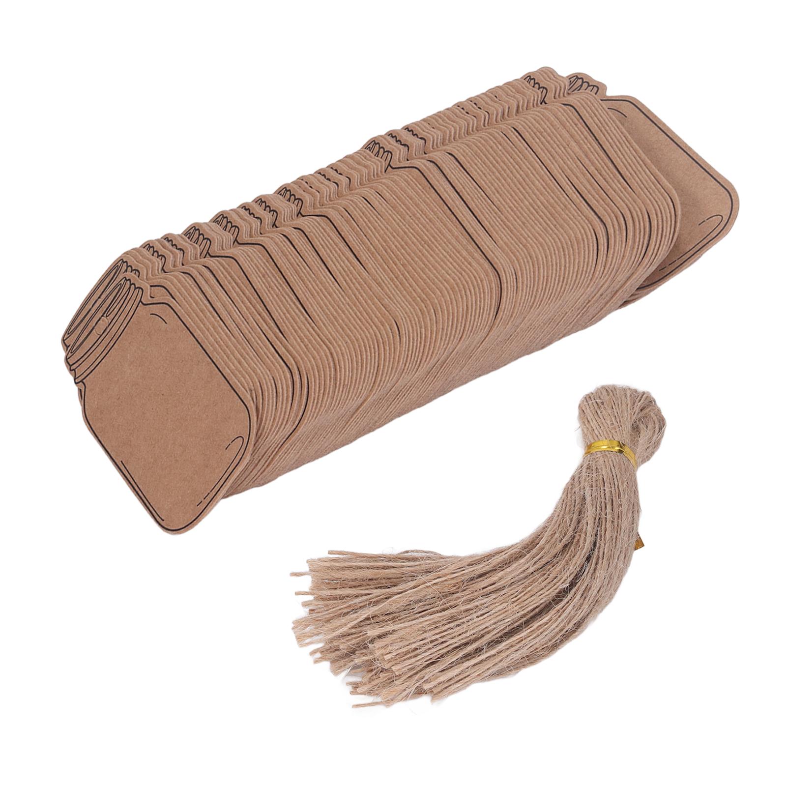 

400 шт. 4 упаковки бирок из крафт-бумаги для подарков своими руками, подвесные бирки с веревкой для свадьбы