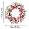 Decorative Door Wreath, 19.69inch Artificial Rose Flower Garland for Home, Farmhouse, Window