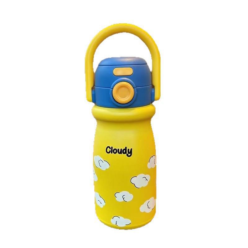 Cartoon Double-Drink Baby Bottle - 316 Stainless Steel Thermos with Straw