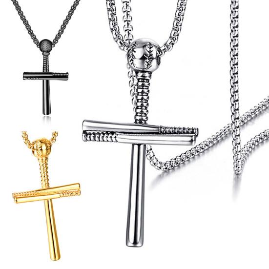 Handsome Men Necklace Cross Design Scratch-resistant Lightweight Leisure Pendant Necklace for Daily Life