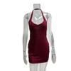 New European And American Sexy Fashion Women'S Clothing Party Sexy Neck Hot Diamond Slim Hip Dress