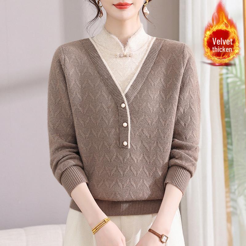 Stylish Winter Sweater for Women: New 2025 Plus-Size Velvet Knitwear for Moms