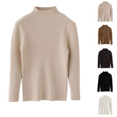 Children's Fashionable And Casual Half-high Collar Bottoming Knitted Long-sleeved Bottoming Shirt Top