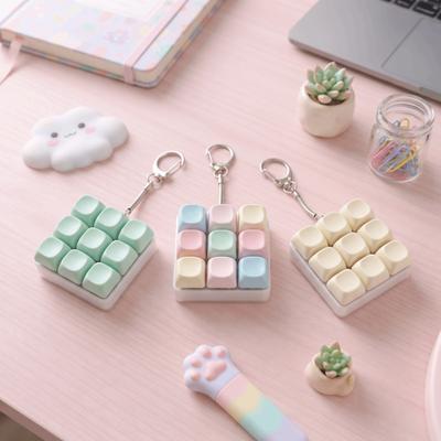 Finger Button Keycap Fidget Keychain Key Cap Clicker Mechanical Keyboard Keychain  Children