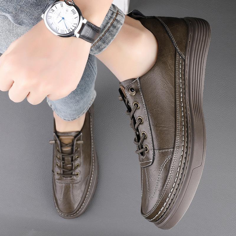 Men's shoes 2025 summer new Korean version trendy leather casual shoes teenagers daily classic outdoor versatile board shoes