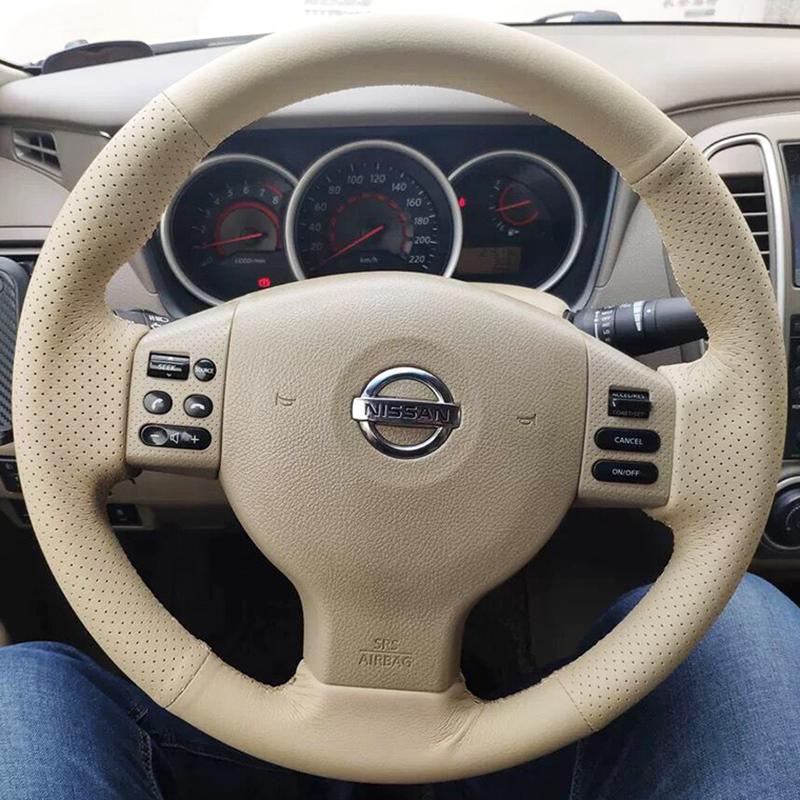 

Custom Car Steering Wheel Braid Cover 100% Fit For Nissan Tiida 2004-2010 Sylphy 2006-2011 Versa Note 2007-2011 Car Accessories