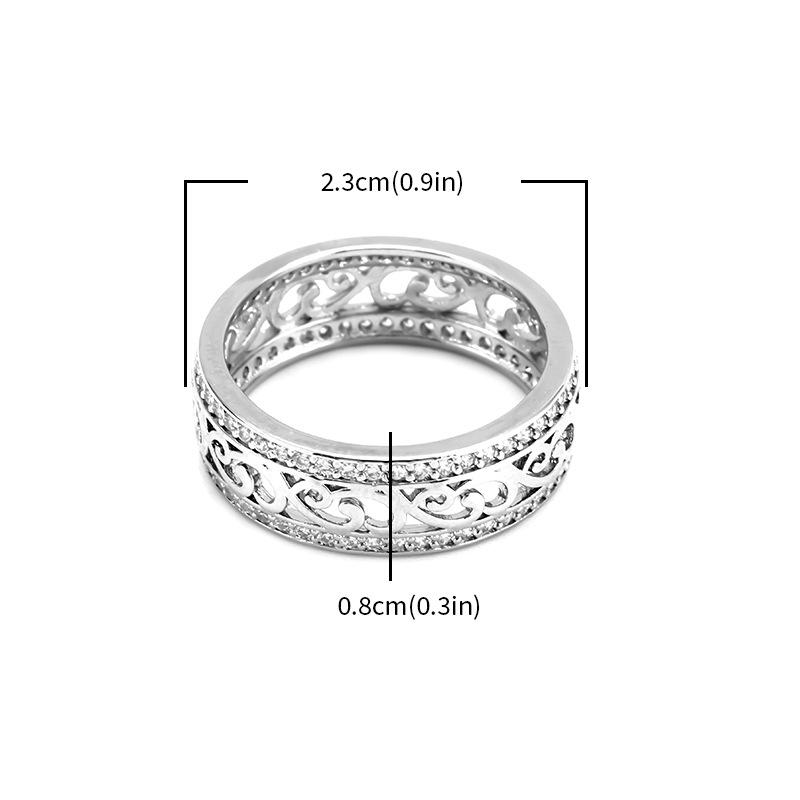 Personalized Hollow Zirconia Ring for Women - Luxury Lightweight Finger Ring - Copper-Gilded Handpiece Accessories