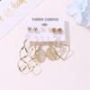 Leopard Print Leaf Tassel Earrings Set: Simple Card Packaging, Stud & Hollow Geometric Design for Women