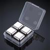 4 Stück Edelstahl Eiswürfel Wiederverwendbare Whiskeysteine Set Kühlsteine für Bier Whiskey Wein