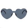 Lady Sunglasses Eye Protection Solid Color Cute Heart Shape Transparent Outdoor Sunglasses for Travel