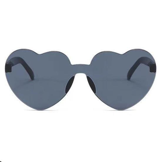 Lady Sunglasses Eye Protection Solid Color Cute Heart Shape Transparent Outdoor Sunglasses for Travel