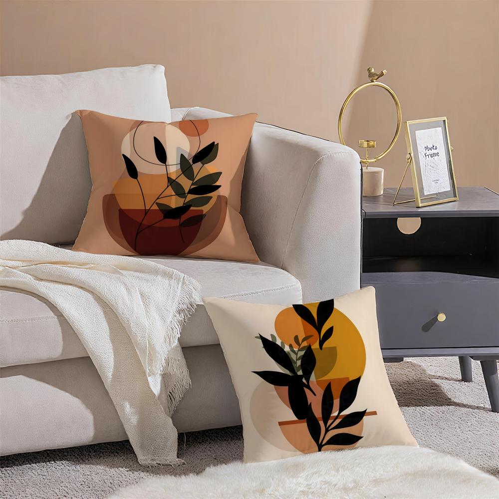 Trend Rustic Geometric Floral Cushion Cover Anti-dustmite Pillowcase Invisible Zipper Silky Short Plush Sofa Cushion Cover