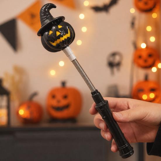 Ghost Light Decoration Halloween Party LED Glow Stick for Kids, Spooky Pumpkin Kids Safe Lighted Up Rod with Spring Holiday Favors