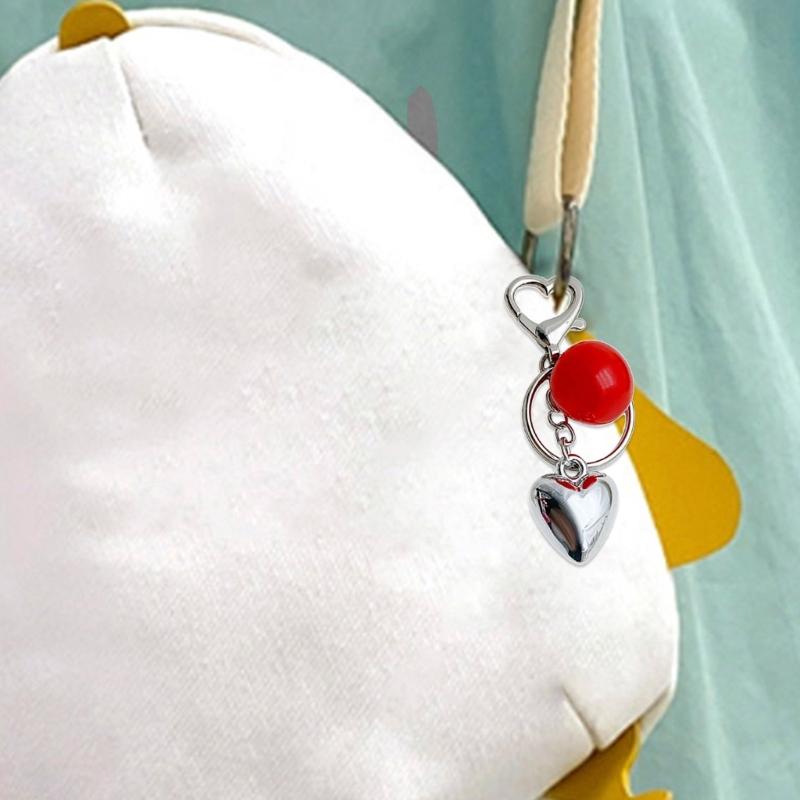 Strawberry/Tomato Heart Key Pendant Stylish Keyring Backpacks and Purses Charm Accessory Fashionable Keychain Ornament