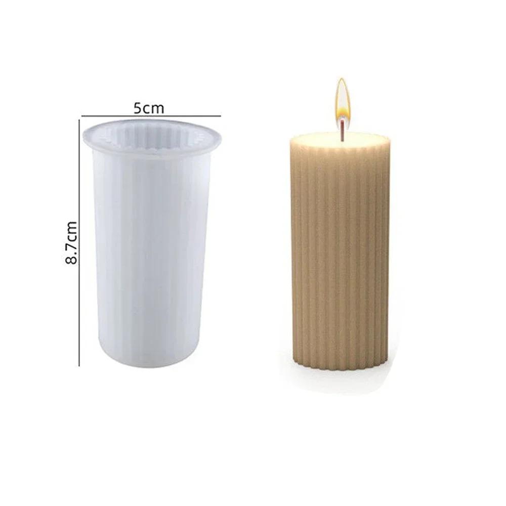 3D Cylinder Candle Mold DIY Candle Silicone Mold Cake Resin Molds 3D Art Wax Candle Making Mould Silicone Handmade Soap Molds