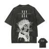 2026 Anime Demon Slayer Retro Oprané Tričko Pánské a Dámské Letní Měkké Oblečení Prodyšné Módní Vrchol Streetwear Periferní Tričko