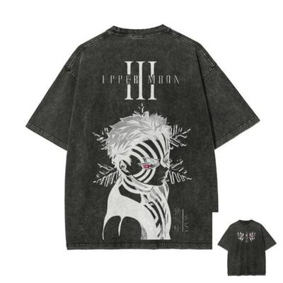 2026 Camiseta Lavada Retro Anime Demon Slayer para Hombre y Mujer Verano Ropa Suave Transpirable Moda Top Streetwear Camiseta Periférica