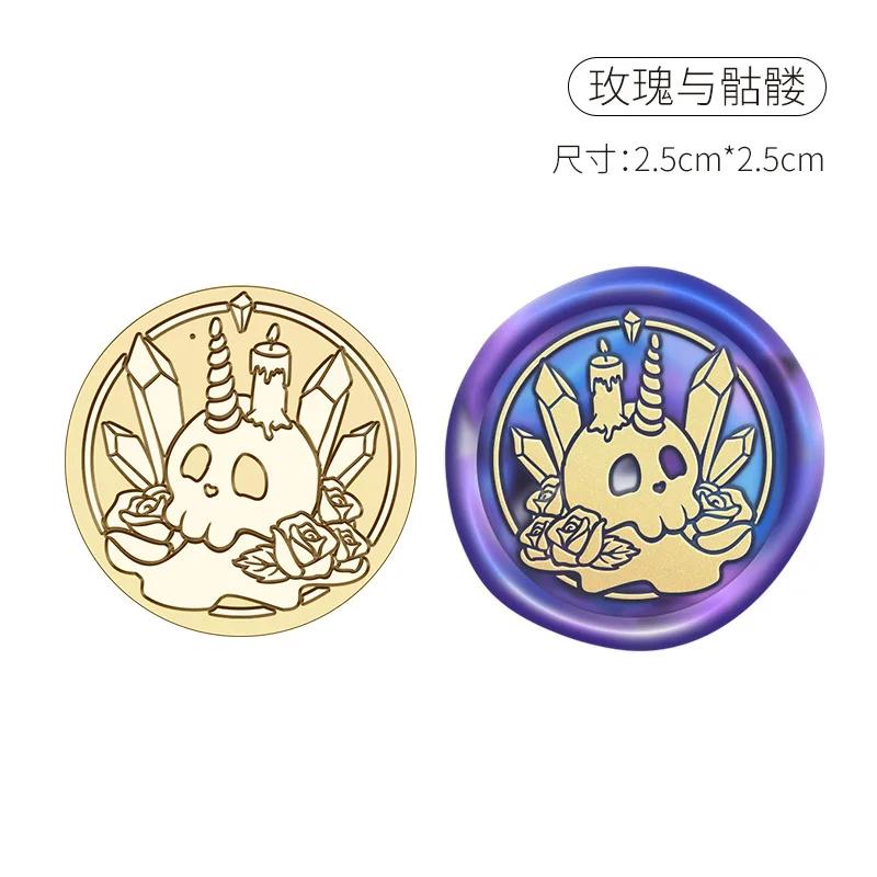 Halloween Stempel Kupferkopf Wachssiegel Personalisierter Hochzeitsstempel Versiegelungswerkzeug Brief Einladung Dekoration Bastelbedarf HCZ041