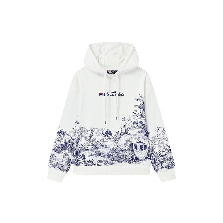

FILA Loose Comfortable Casual Sketch Pattern Logo Knitted Hoodie Women hoodies F11W238202F-ZA M