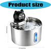 Indoor Pet Waterer with 304 Metal Tray, Front Level Window and Lifted Outlet for Daily Household Drinking Use Home