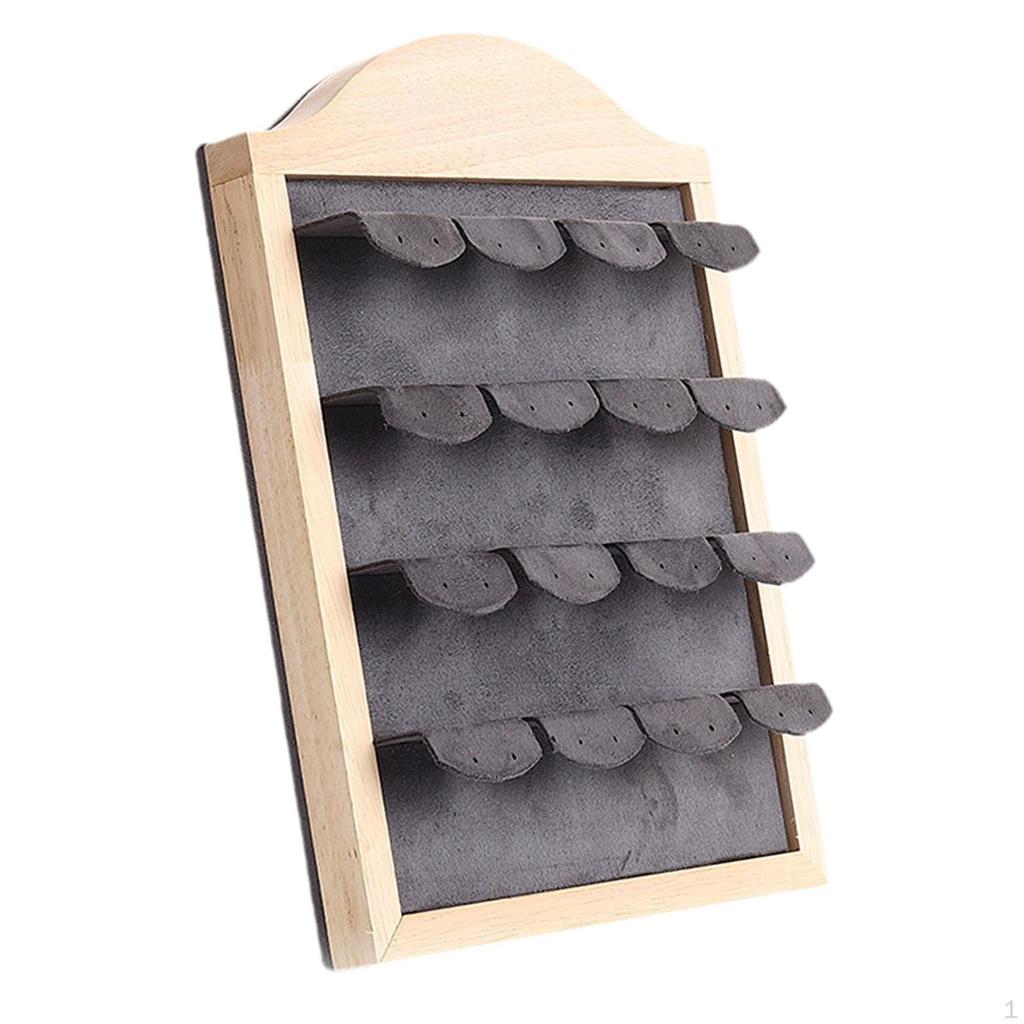 Wood Earring Display Stand Holder for Photography Household Bathroom Beige