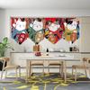 Japanese Style Lucky Cat Pattern Short Curtain Kitchen Door Partition Triangle Flag Restaurant Hanging Half Curtain Pennant