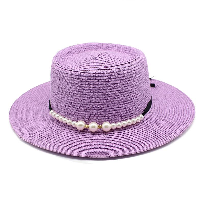 Straw Hat Women'S Summer Concave Top Top Hat Seaside Vacation Pearl Beach Hat Internet Celebrity Straw Hat Sun Hat