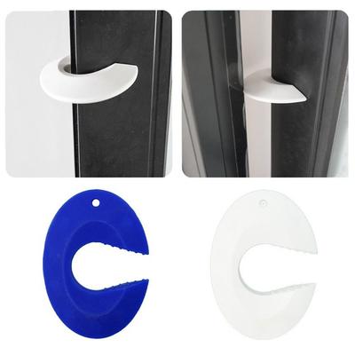Silicone Child Safety Door Stopper White Blue Color C-shaped Design Door Seam Anti Pinch Soft Flexible Easy Installation