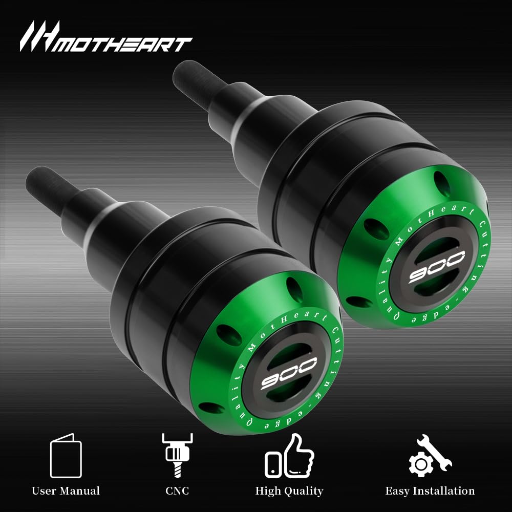 MotHeart Bike Slider Compatible Z900 2017-2024 Z900RS 2018-2024 Frame Slider Engine Guard Z900 z900rs Parts (Green)