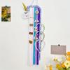 Handmade Boho Unicorn Wall Hanging Organizer - Felt Animal Head Hair Accessory Storage Strip, Charming Room Decor for Girls