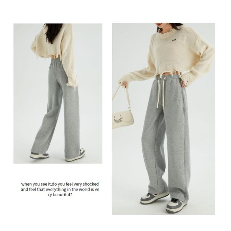 

[Extra thick cotton fleece pants] Winter fleece thickened gram double warm extra thick cotton fleece wide leg long casual pants children xxl (70-80kg )
