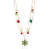 Delicate Christmas Tree Pendant Necklaces for Women Sweet Colorful Bells Crystal Snowflake Necklaces Friendship Jewelry Gifts