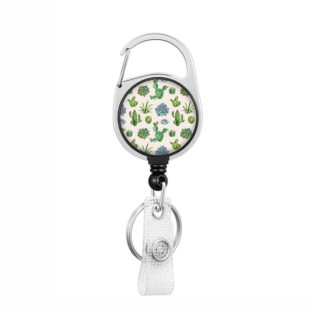 Plant Flowers Clip Lanyards ID Badge Holder Porta Credencial Lanyards Keychain Badge Reel Nurse Retractable Wholesale