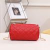 New diamond cylinder bag trendy zipper bag chain shoulder messenger bag change mobile phone bag