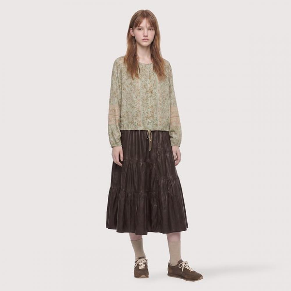 Thursday Island Fake Leather Tiered Skirt T266msk139w