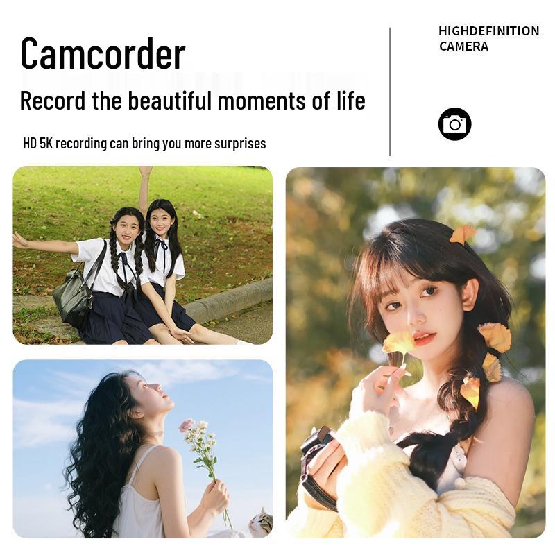 Retro 5K Mirrorless Digital Camera with Flip Screen & HD CCD for Selfies