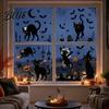 No Residue Holiday Decorations 6 Sheets/Set Black Cat Window Stickers Adhesive Free Static Clings Halloween Clings Bat Pumpkin Spider Web Decals for