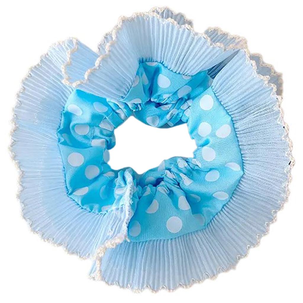 Lace Scrunchies for Women Double Layer Large Elastic Hairbands French Hair Scrunchy Bobbles Soft Hair Accessories