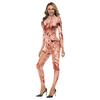 New Women's Halloween Ladies Jumpsuit Bloodstained Digital Printing Jumpsuit Performance Tights