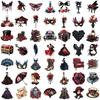 50pcs Black and Red Cartoon Mask Ball Series Stickers Waterproof Gothic Rose Decoration DIY Water Cup Phone Sticker