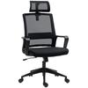 Ergonomic Office Chair with Adjustable Headrest and Height. Rocking Function and Wheels. Black