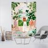 Oil Painting Tropical Plants Tapestry Wall Hanging Living Room Bedroom Headboard Wall Art Sheets Home Decor